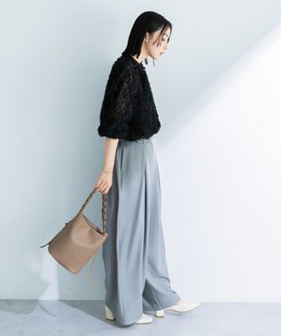 Green Parks Ｏ．フサフサ２ｗａｙボウタイブラウス Black