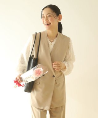 Green Parks Ｏ．フサフサ２ｗａｙボウタイブラウス Off White