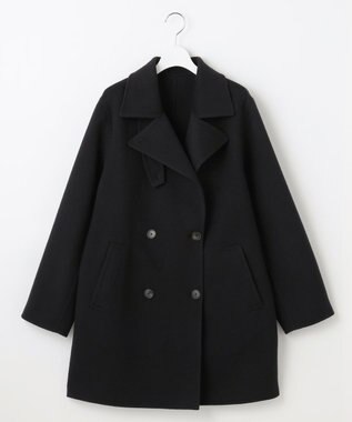 自由区 S ウールリバーダブルブレストコート ブラック