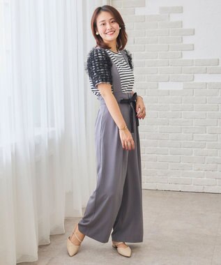 Feroux チュールスリーブ Tシャツ ボーダー系