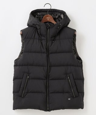 JOSEPH ABBOUD MOUNTAIN 【サステナブル/軽量/8ポケット/JAPANファブリック】ライトナイロンワッシャー アウトドアダウンベスト ブラック系