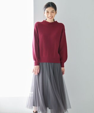 ANY 【洗濯機可能/8色展開】ソフトタッチポリエステルニット ローズレッド