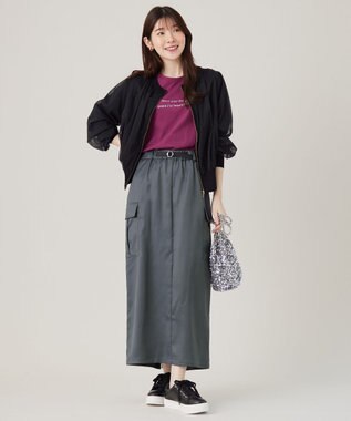 ANY SIS 【洗える】チュールレイヤードニット ブルゾン ブラック