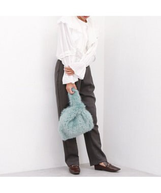 UNBILLION カシュカシュ cachecache / シャギーエコファーショッパーバッグ サックスブルー