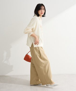 Green Parks オーバーサイズロゴ裏毛プルオーバー Ecru