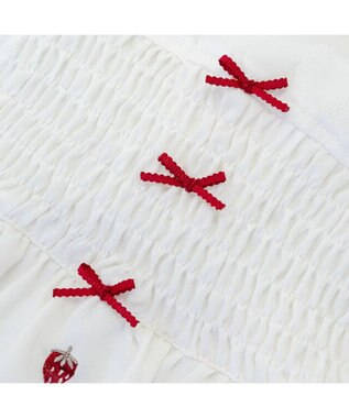 PET PARADISE ペットパラダイス スモッキング ワンピース 《いちご刺繍》 小型犬 ホワイト×レッド