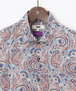 JOSEPH ABBOUD リバティプリント シャツ ワイン系5