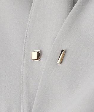 ANY L イージーケアライトストレッチノーカラージャケット ライトグレー