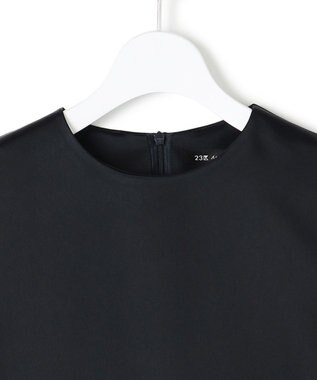 23区 【APPLAUDIR】クリアダブルサテン フリルヘム ブラウス ネイビー系