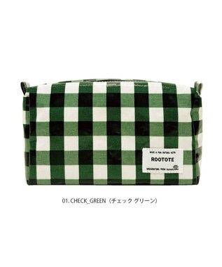 ROOTOTE 1031【ポーチ】WR.ポーチ.ラミネート-Q 01：チェック・グリーン
