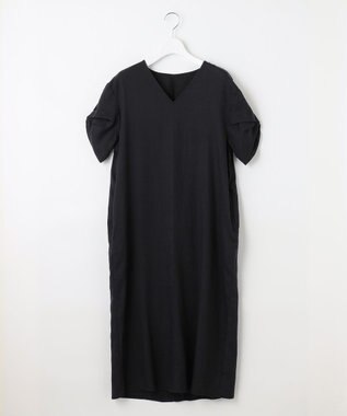 自由区 【洗える・XSサイズあり】テンセルリネンデニム ワンピース グレー系