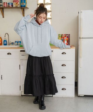 WEGO 【ユニセックス着用ITEM/MLXLサイズ展開/新色追加/裏起毛】スウェットプルパーカー 杢グレー