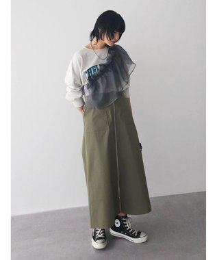 Green Parks フロントＺＩＰセミフレアスカート Black