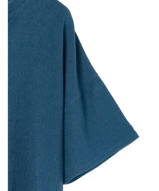 Green Parks ５分袖スキッパーカットチュニック Blue