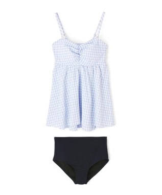 San-ai Resort（三愛水着楽園） 【WEB限定】ペプラムチェック3点セット【Beach Queen（ビーチクイーン）】 ブルー