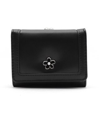 WEGO フラワーガマ口ウォレット ブラック