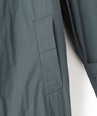 J.PRESS YORK STREET 【UNISEX】ナイロンワッシャーステンカラーコート スモーキーグリーン系