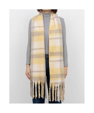 UNBILLION カシュネ cache nez / リサイクルポリペールカラーチェックストール イエロー