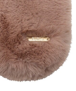 MOONBAT FURLA フェイクファーくしゅくしゅリボンマフラー ピンク