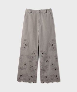 GRACE CONTINENTAL カットワークフレアパンツ グレー