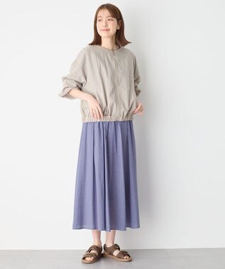 ANY L 【ウエストゴム】シャンブレーライクフレアスカート パープル