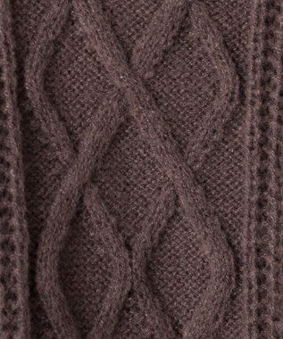 Feroux 【洗える】金釦ケーブル ニット ダークブラウン系