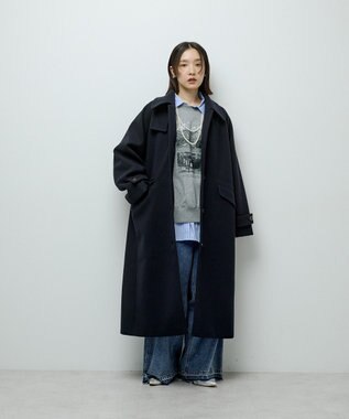 Green Parks オーバーサイズロゴ裏毛プルオーバー Gray Mixture