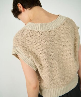 GRACE CONTINENTAL カノコショートニットトップ ベージュ