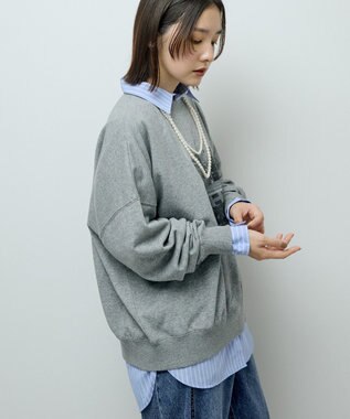 Green Parks オーバーサイズロゴ裏毛プルオーバー Gray Mixture