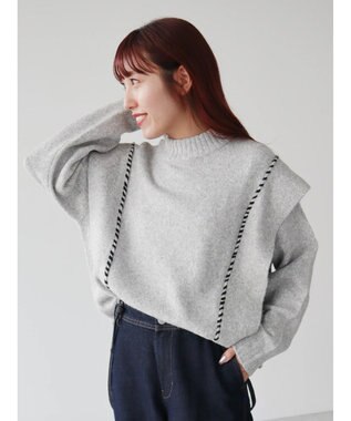 CRAFT STANDARD BOUTIQUE ハンドステッチニットプルオーバー Gray Mixture