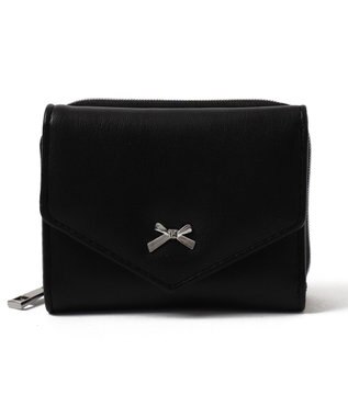 WEGO メタルリボンレターフラップウォレット ブラック