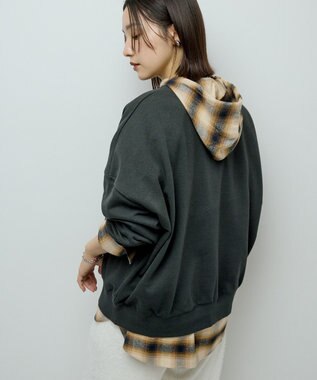 Green Parks オーバーサイズロゴ裏毛プルオーバー Charcoal Gray