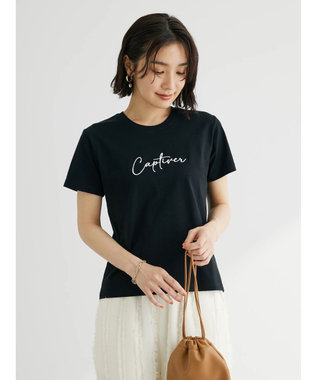 Green Parks ・Ｐｅｔｉｔ　Ｆｌｅｕｒ　ロゴ刺繍Ｔシャツ Black