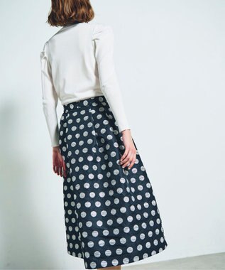 GRACE CONTINENTAL ラメドットジャガードスカート ブラック