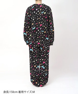 tsumori chisato SLEEP ツモリチサト パジャマ 綿100%(本体) あったか 長袖 長ズボン レディース UDW401 /ワコール ブラック