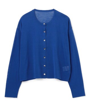 UNFILO 【洗える/接触冷感】 フロスティコットン クロップドカーディガン ブルー