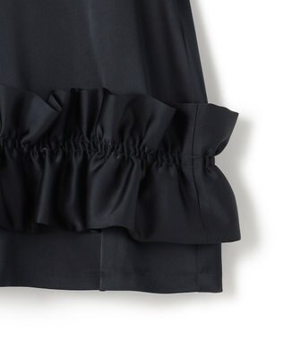 23区 【APPLAUDIR】クリアダブルサテン フリルヘム ブラウス ネイビー系