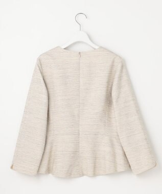 J.PRESS LADIES ライトツイードストレッチ ブラウス ベージュ系1