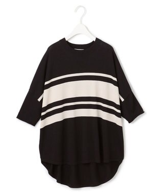 ICB L 【人気のため新色追加・接触冷感・UVカット・洗える】 VIS/NYハイゲージ プルオーバー ブラック×トープボーダー系