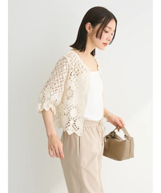 Green Parks ・ＳＵＧＡＲ　ＳＰＯＯＮ　２ｗａｙクロシェカーディガン Ivory