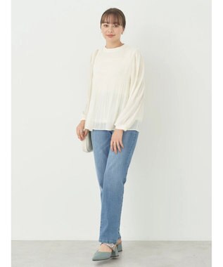 earth music&ecology マジョリカプリーツブラウス Ivory