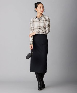 ICB 【洗える】コットンカポックチェック シャツ アイボリー系チェック柄