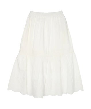AMERICAN HOLIC インドＣｏｔｔｏｎスカラップ刺繍スカート Off White