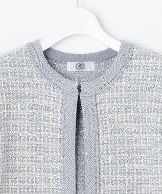 J.PRESS LADIES 【洗える】TWEED KNIT カーディガン サックスブルー系5