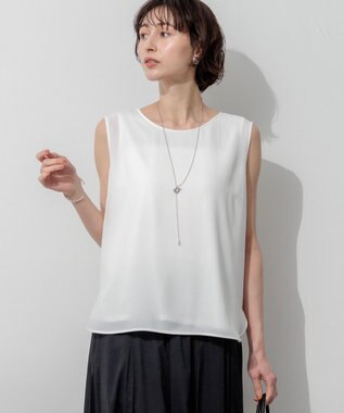 23区 L シフォンコンビ ジョーゼット ブラウス