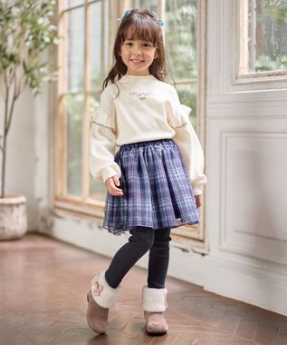 ANY KIDS 肩フリル しあわせタッチニット エクリュ