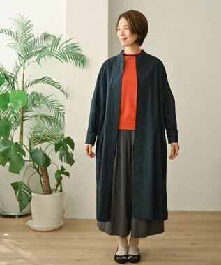 muuc 〈細番手の高級綿糸コットンコーマ糸〉〈洗練された繊維の滑らかな肌触り〉〈お家で洗えるニット〉模様編み ポピーの花リンクス編み ノースリーブブルオーバー オレンジ