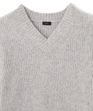 JOSEPH HOMME エクストラファインブークレ　Vネックニット ライトグレー系