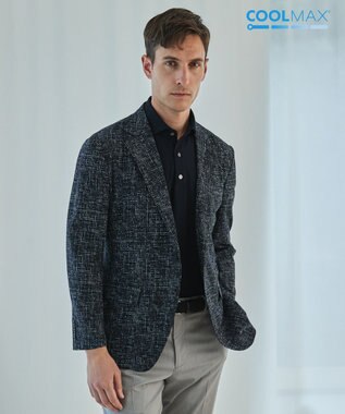  【吸汗速乾/シワになりにくい/ストレッチ/通気性】クールマックスサッカー シャツジャケット