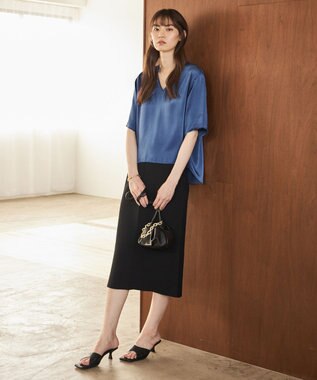 ICB チェーン付きミニ巾着バッグ ブラック系